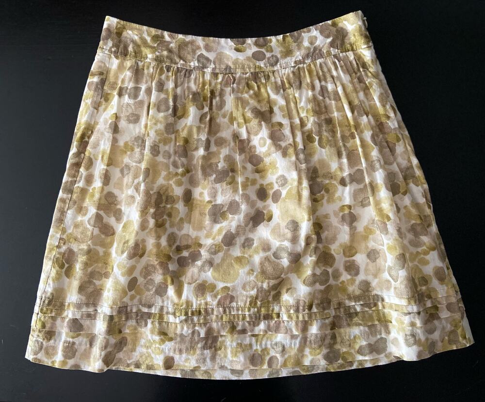 Ann Taylor LOFT Green/White Lightweight Cotton Skirt sz 2P